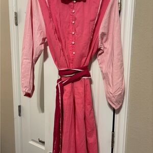 Victoria Dunn Pink Button-Up Dress
